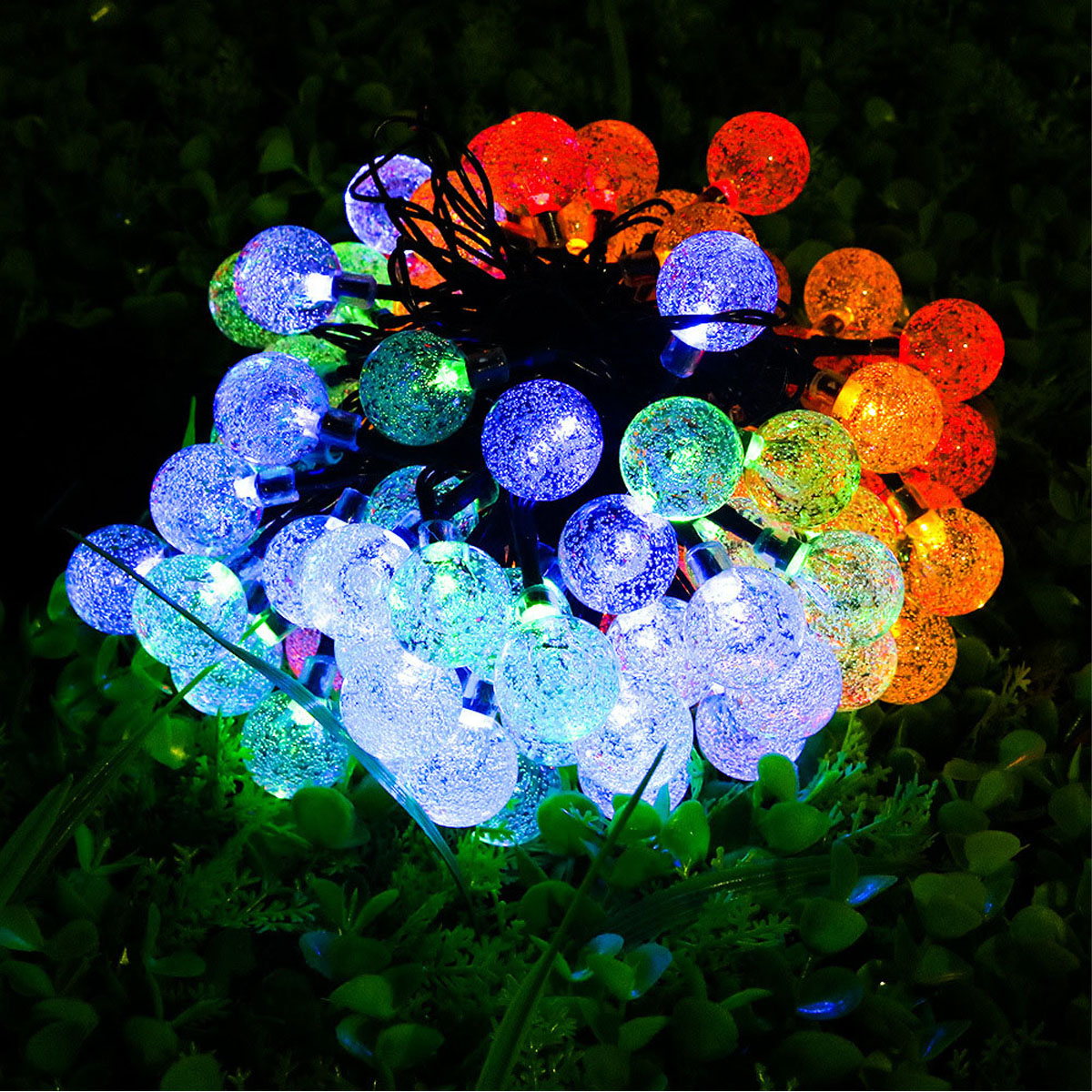 Garten, Geeignet DEDOM für Ballon-Glühbirne, Ball 7m 50L, farbig Licht, Party Bubble Seifenblasen-Kristallkugel, Solar-Lichterketten,