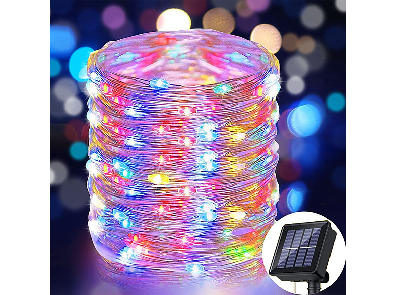 DEDOM Kupferdraht-Lichterkette Solar-Lichterketten, Lichterkette aus 