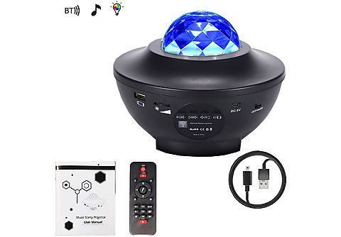 LAMON Sternenhimmel Lichter, Star Projector, Bluetooth-Musikplayer und USB-Anschluss  Projektor-Lampen, Schwarz, farbig