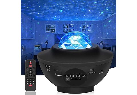 LAMON Sternenhimmel Lichter, Star Projector, Bluetooth-Musikplayer und USB-Anschluss Projektor-Lampen, Schwarz, farbig