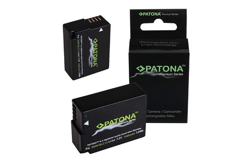 PATONA 2x Akku kompatibel für Panasonic DMW-BLC12 Li-Ion Ersatzakku,  1000mAh 2 Stück