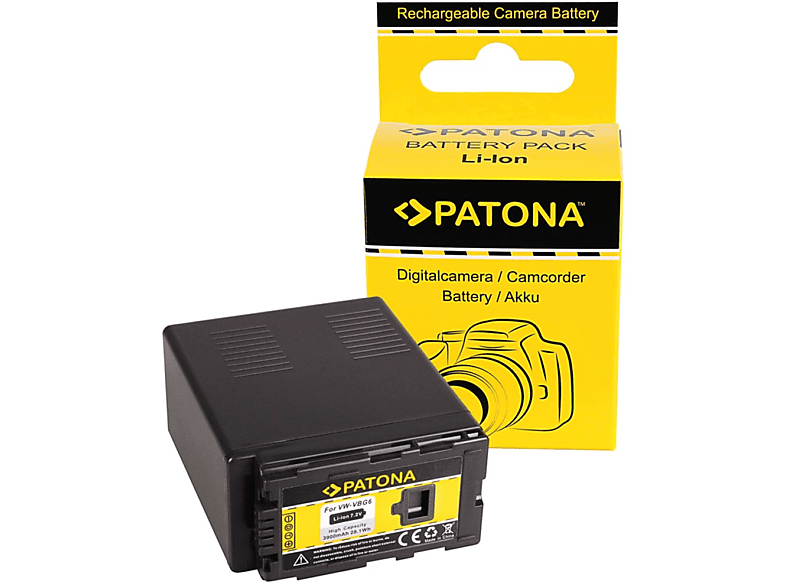 PATONA Akku kompatibel für Panasonic Stück Ersatzakku, 3900mAh  Li-Ion 1 VW-VBG6
