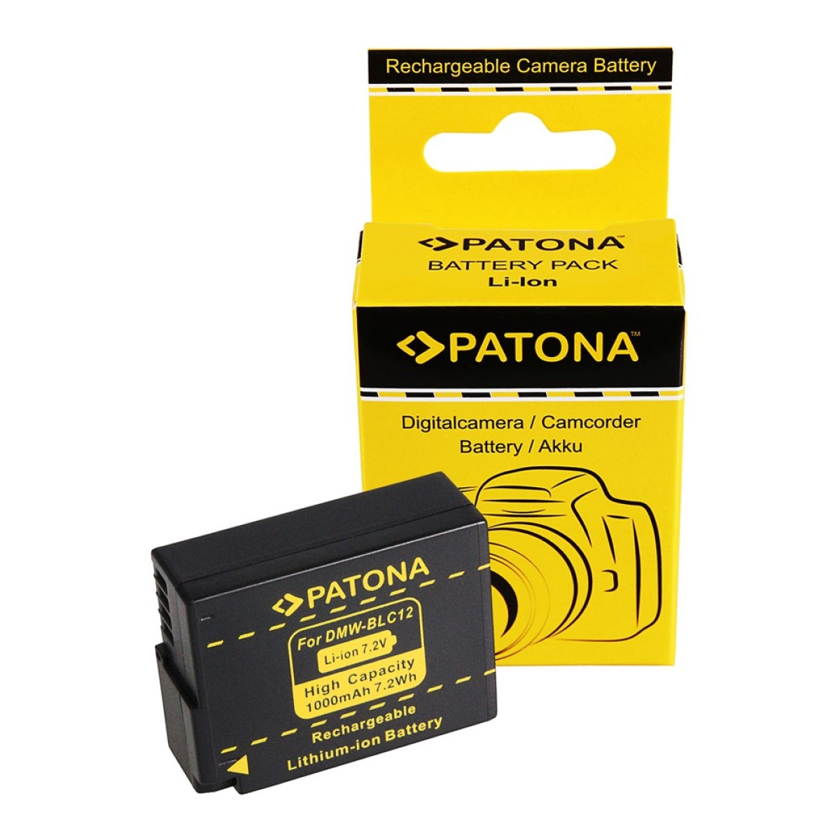 PATONA Akku kompatibel für Panasonic Li-Ion Stück 1 Ersatzakku, DMW-BLC12 1000mAh