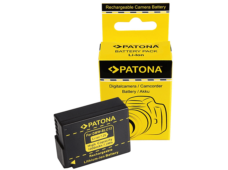 PATONA Akku kompatibel Li-Ion 1 Stück für Panasonic Ersatzakku, DMW-BLC12 1000mAh