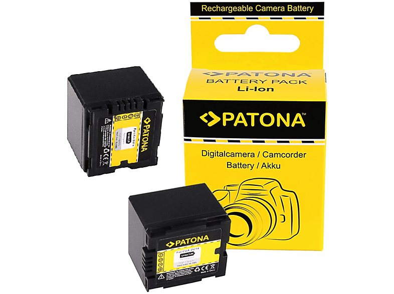PATONA 2x Akku kompatibel für Panasonic NV-GS250 Li-Ion Ersatzakku, 7.2 Volt, 1400mAh 2 Stück