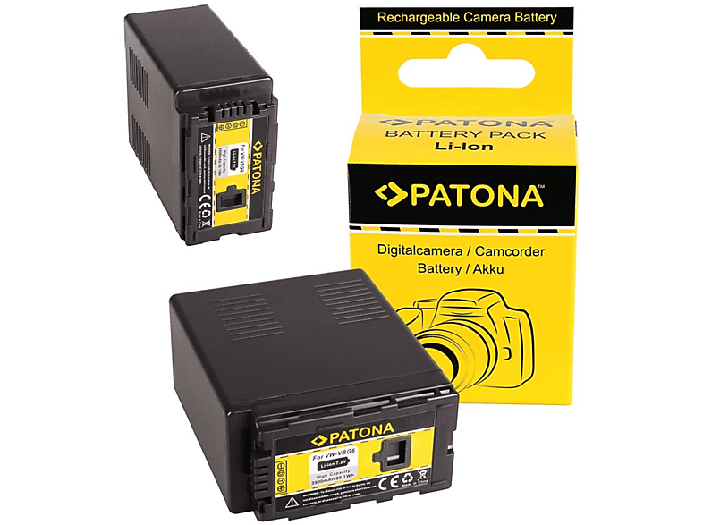 PATONA 2x Akku kompatibel für 2 Li-Ion VW-VBG6 Ersatzakku, Stück Panasonic 3900mAh 