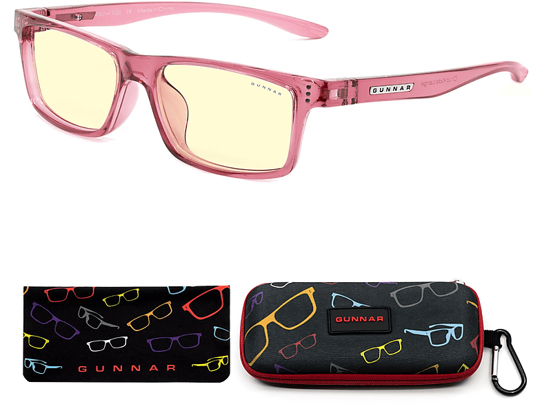 GUNNAR Kids UV-Schutz, Tönung, Rahmen, Blaulichtfilter, Cruz Premium, 8-12) Kids Amber Gaming Brille (age - - Pink Large