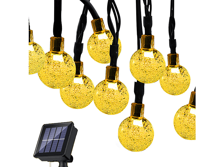 Solar Aussen, Bubble Solar-Lichterketten, Warmweiß Ballonlicht Licht, Lichterkette 50L, Ballon-Glühbirne Ball 7m LAMON