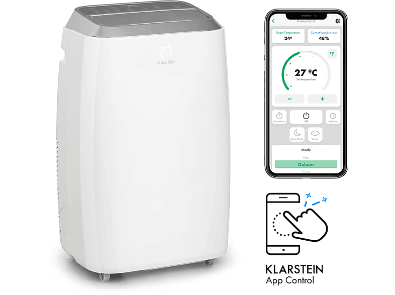 KLARSTEIN Iceblock Prosmart Klimagerät Weiß (Max. Raumgröße: 18 m², EEK: A)