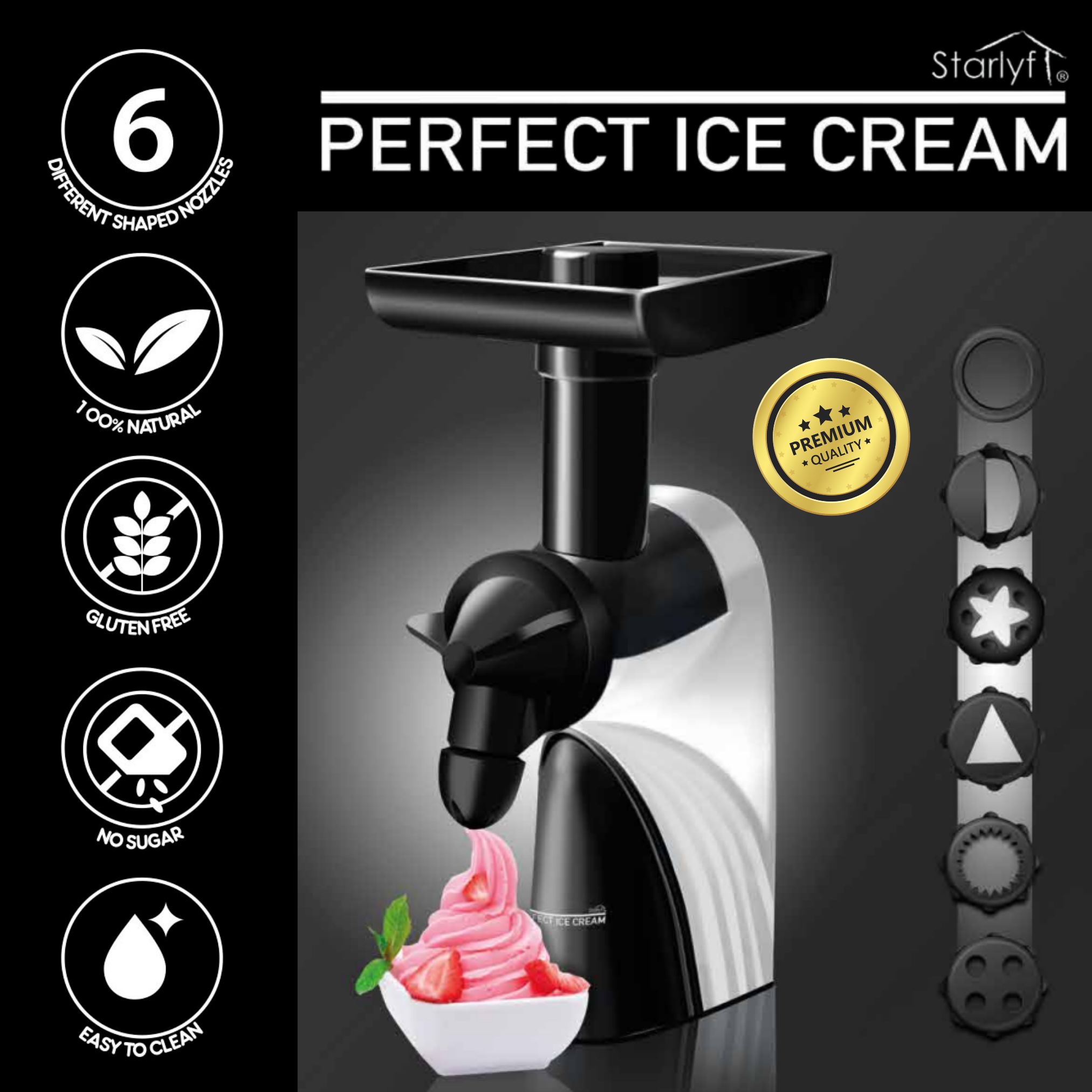 Cream Eismaschine silber) (120 Watt, Ice Perfect STARLYF