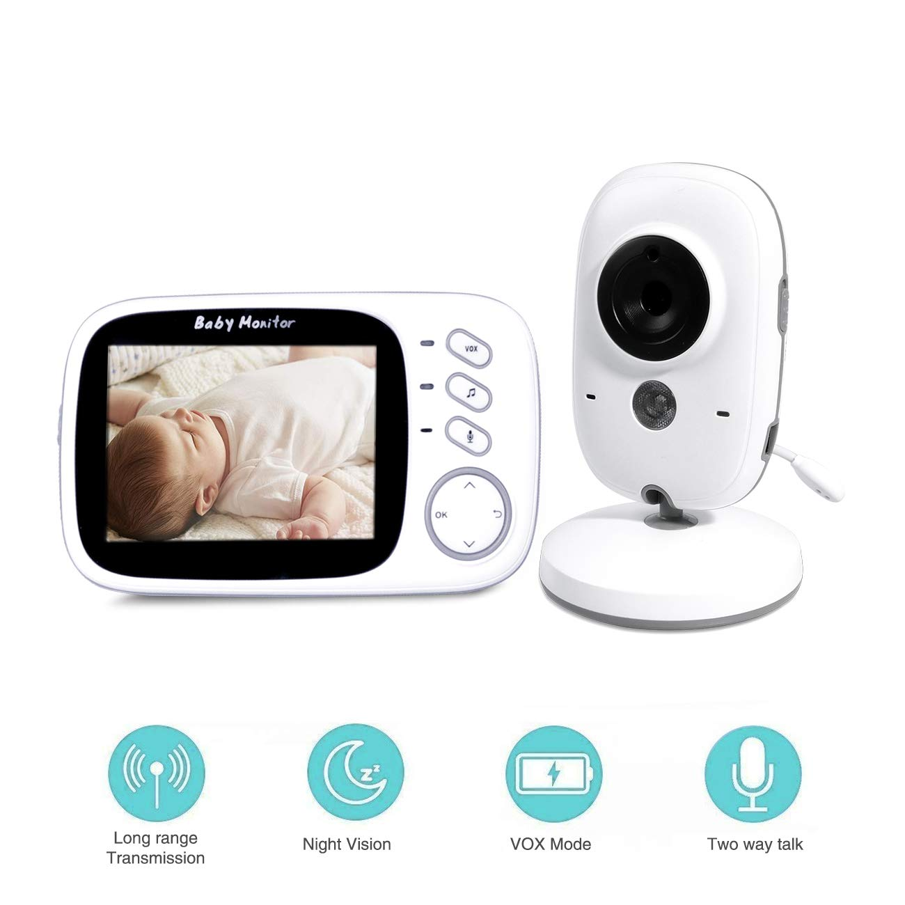 IKIDO 3.2 Inch Baby Monitor Babyphone