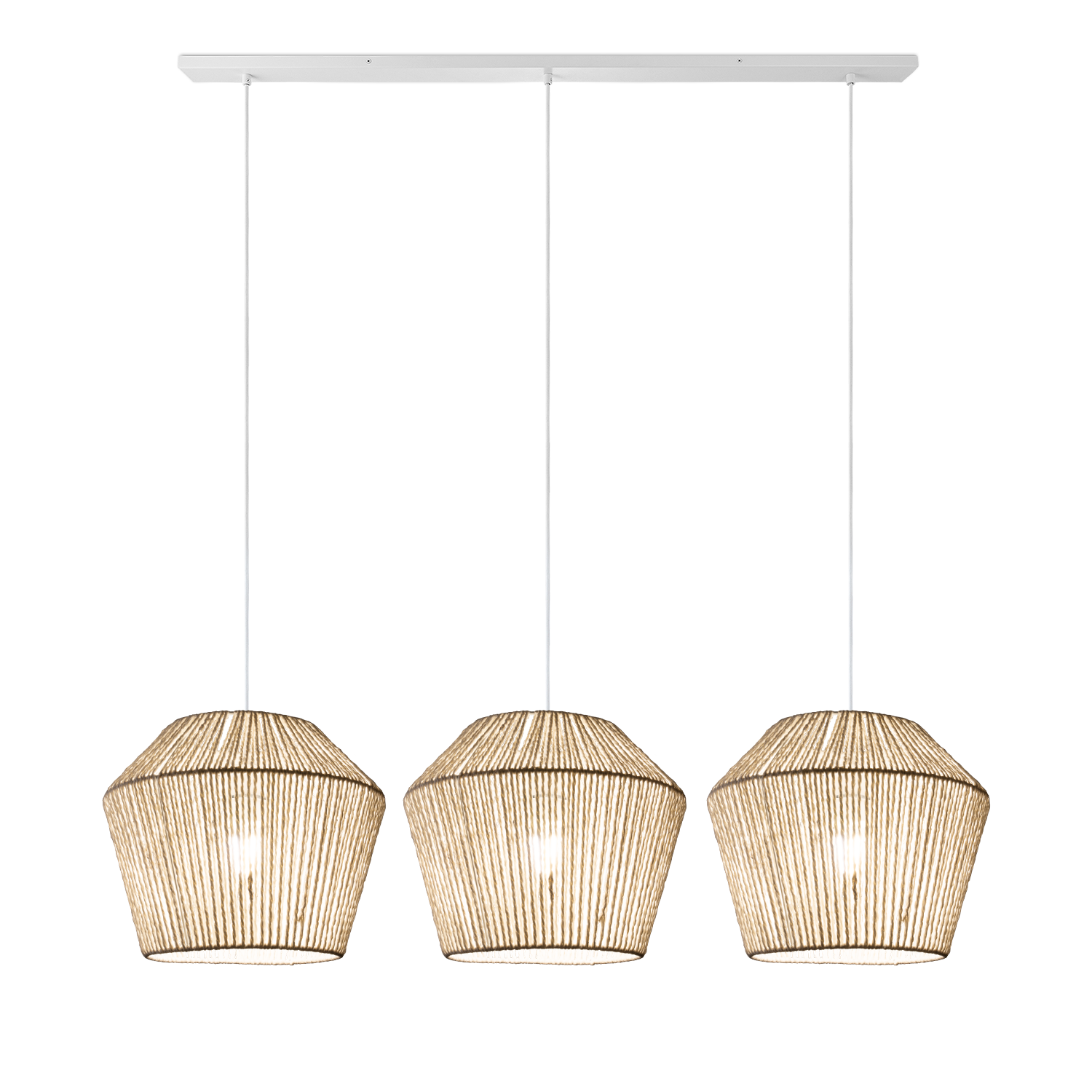 PACO HOME HUGO Rattan-Design Pendelleuchte