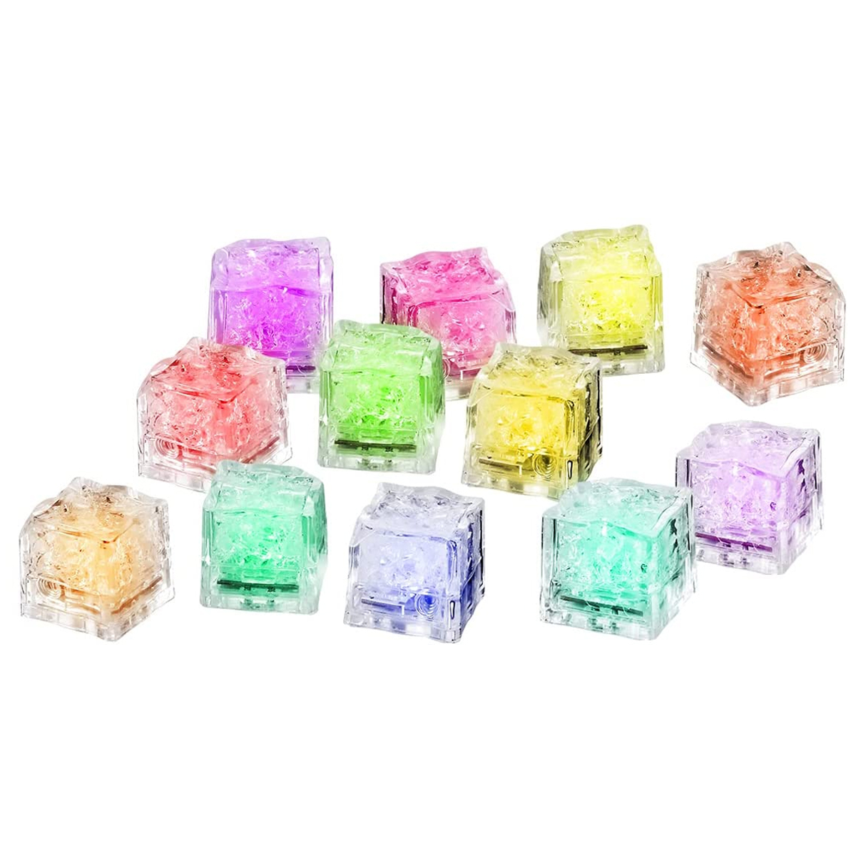 Cubes Bunt, LED LAMON 12 Ice Bunt Stück LED-Lichteffekt,