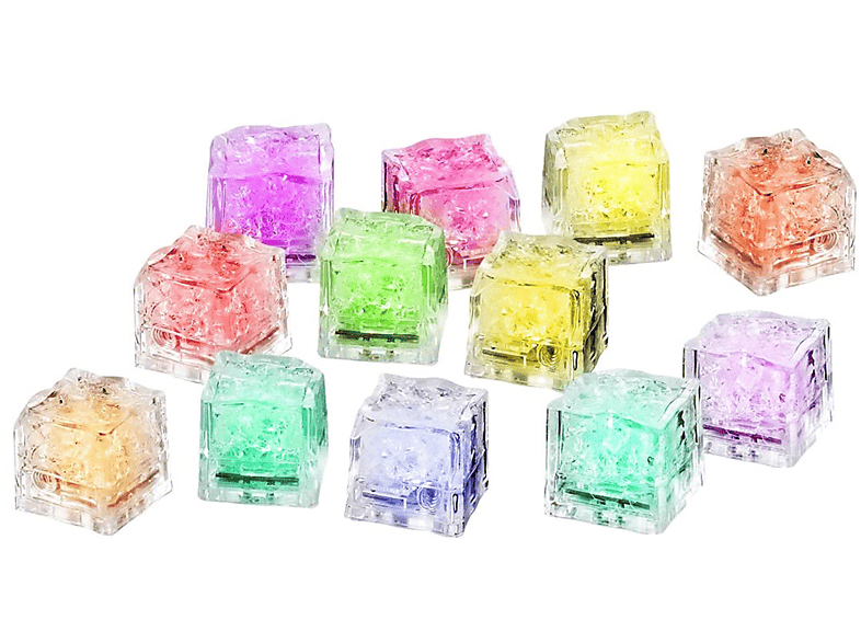 LAMON 12 Stück Bunt Bunt, LED-Lichteffekt, LED Cubes Ice