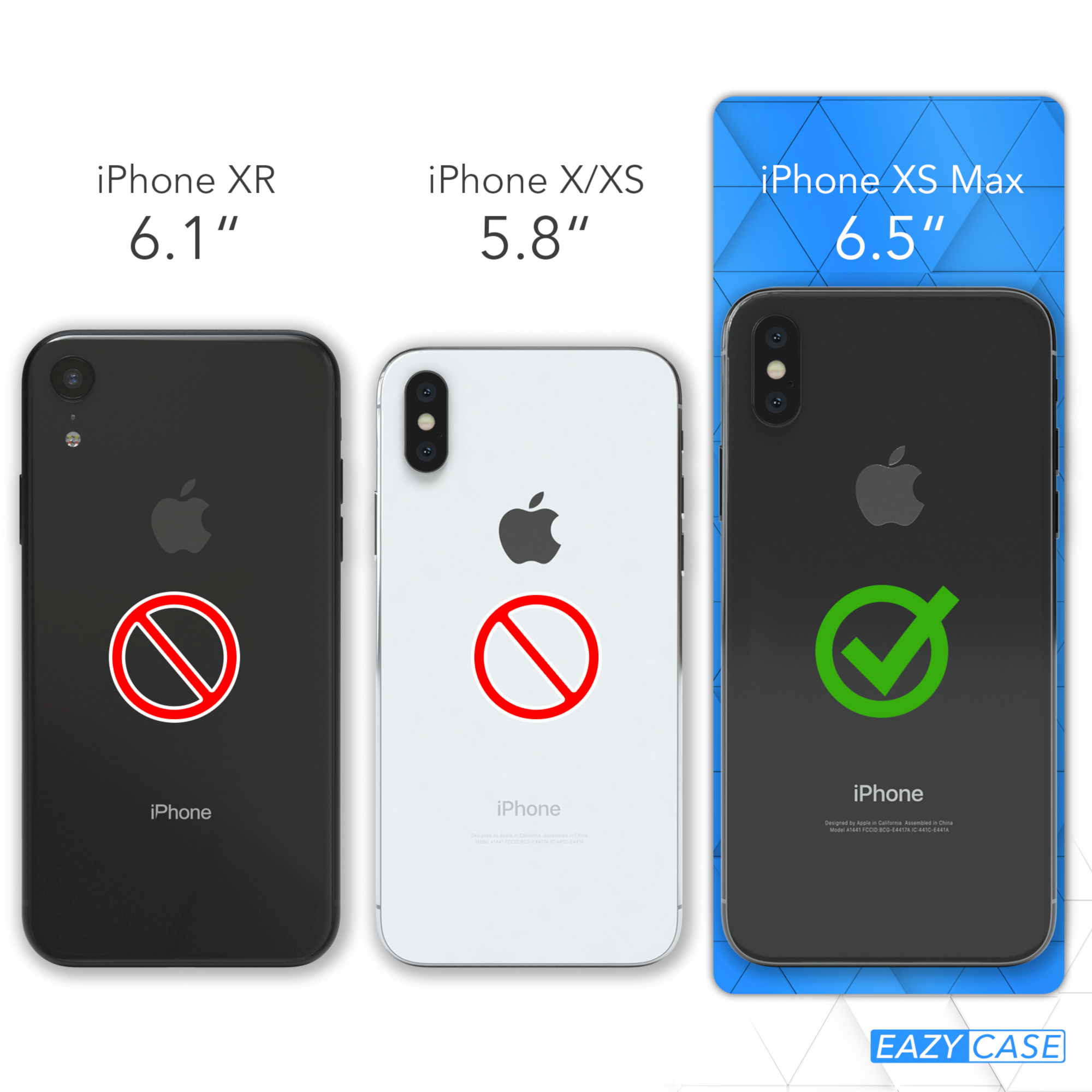 EAZY iPhone Transparente breiter Handyhülle / Kordel Grau Apple, Beige + Karabiner, CASE Umhängetasche, mit Max, XS Taupe
