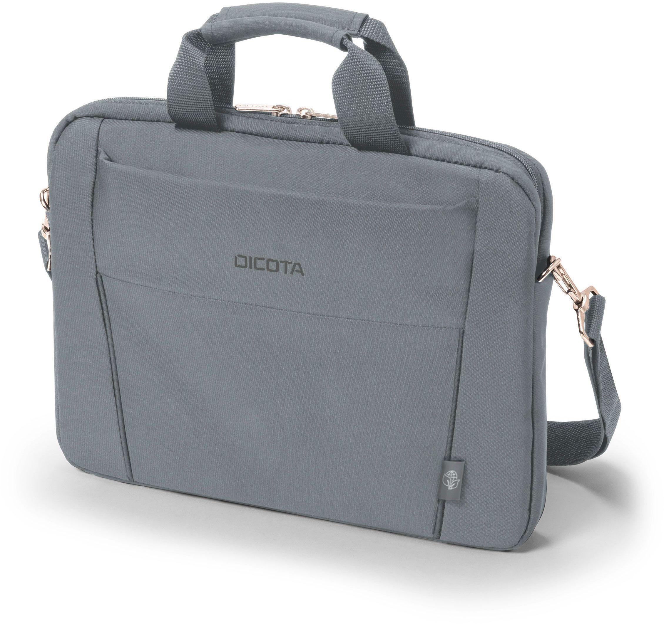 DICOTA Eco für Grau Recycling-PET, Umhängetasche BASE Notebook-Tasche Slim Universal