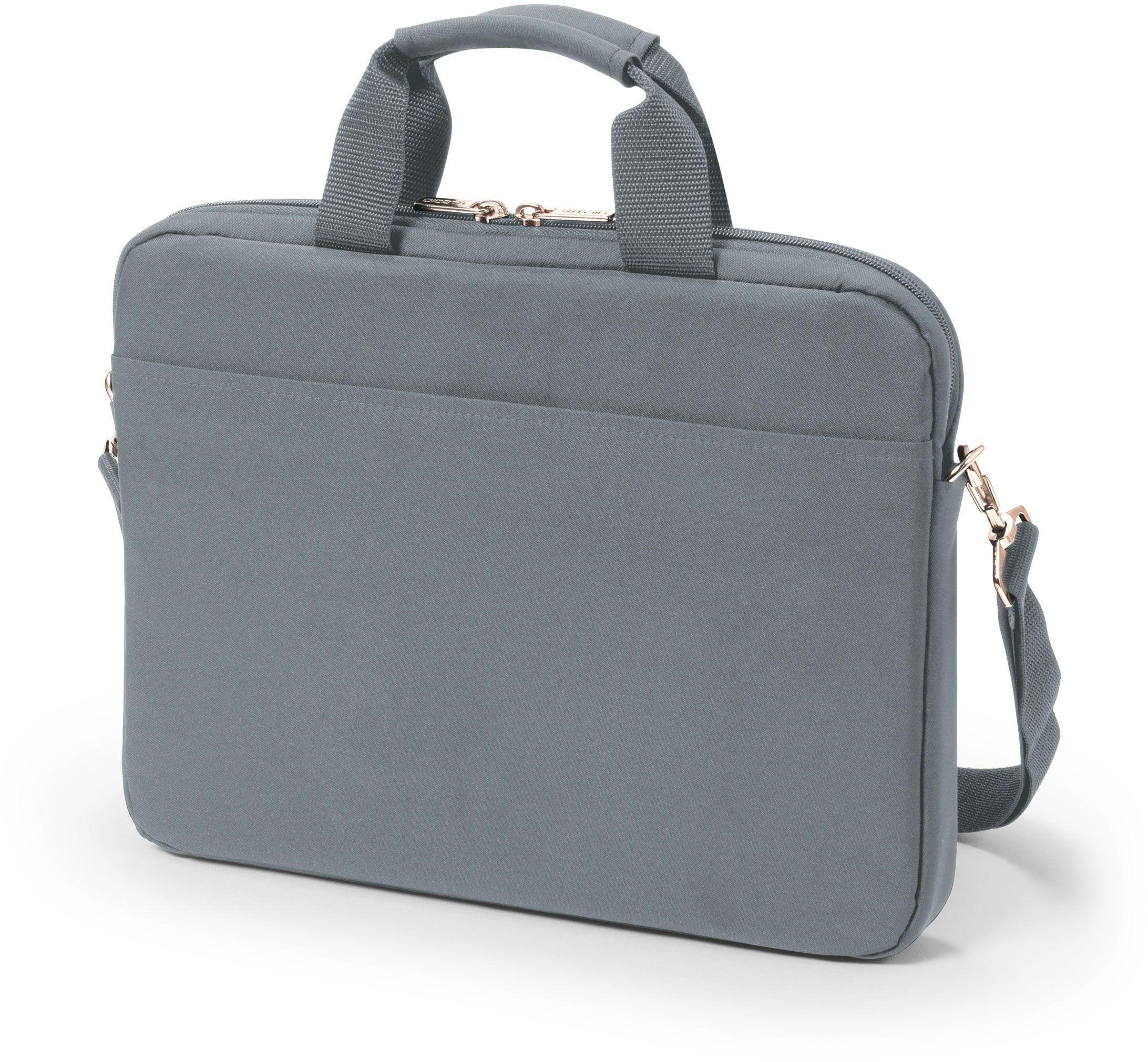 DICOTA Eco Slim Case BASE Grau Recycling-PET, Kompakttasche für Notebookhülle Universal