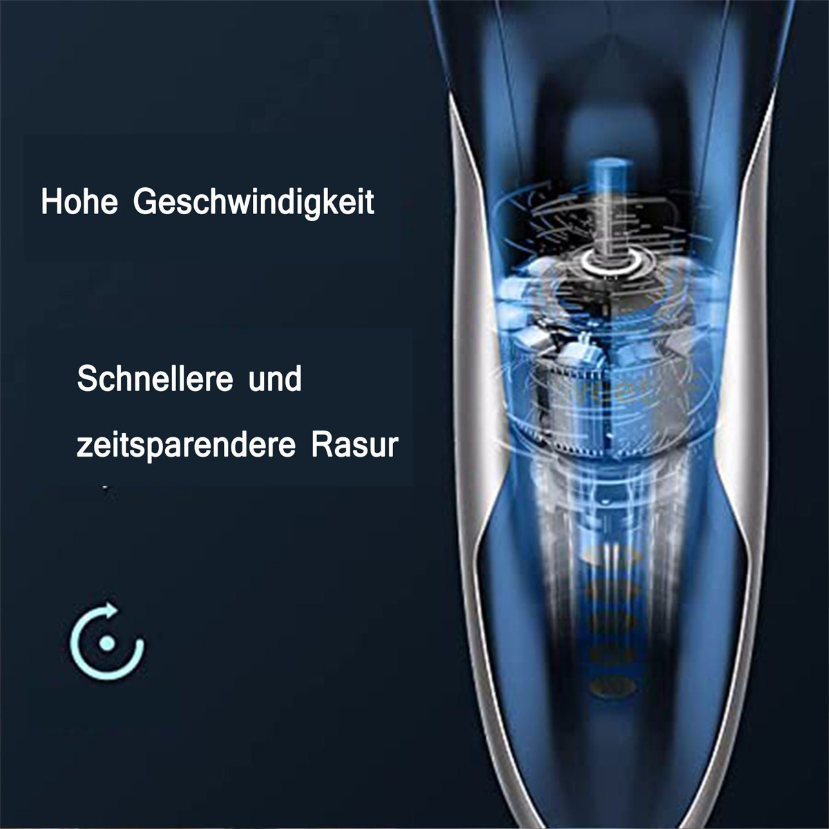SCHEIFFY Electric Schwarz und Nass Rasierer Float 3D shavers, trocken,LED, Smart