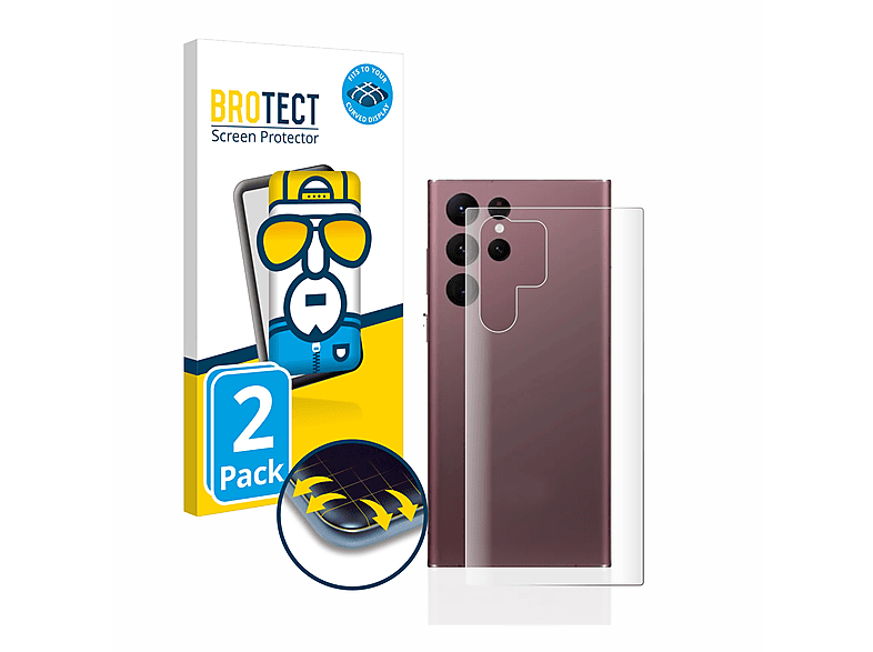 BROTECT 2x Flex Full-Cover 3D Curved Schutzfolie(für Samsung Galaxy S22 Ultra 5G Enterprise Edition)