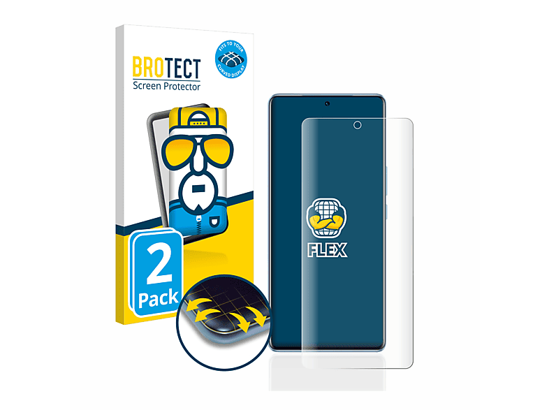 BROTECT 2x Flex Full-Cover Curved 3D Vivo Schutzfolie(für V27)
