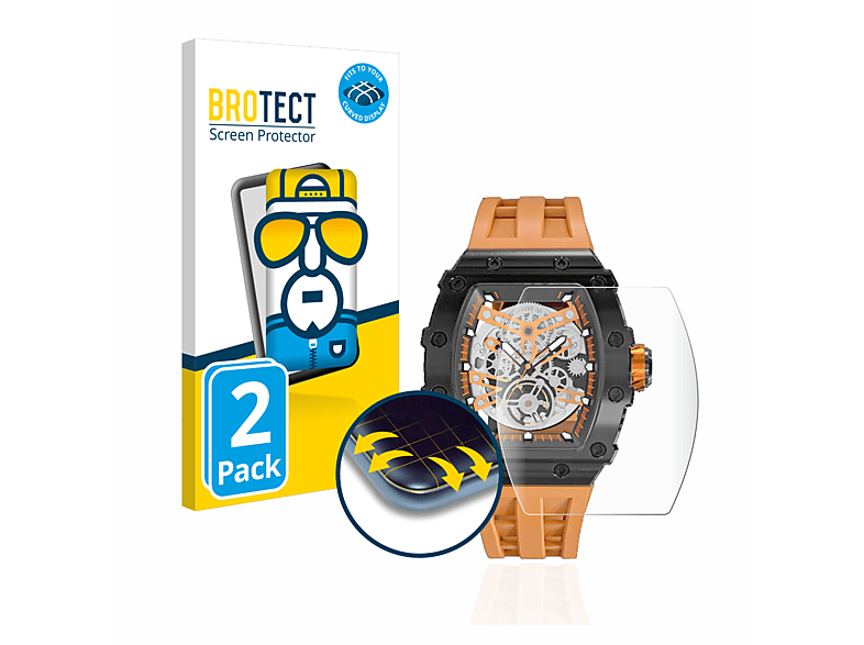 BROTECT 2x Flex Schutzfolie(für Curved TB-8204Q) 3D Tsar Full-Cover Bomba