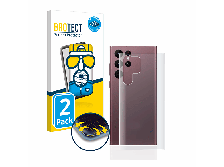 BROTECT 2x Flex Samsung Schutzfolie(für Curved 5G matt Edition) 3D Full-Cover Ultra Enterprise Galaxy S22