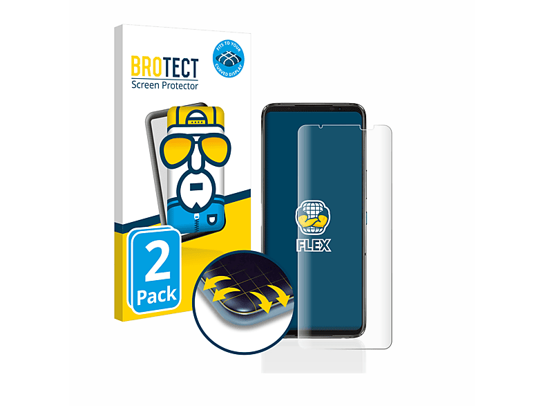 BROTECT 2x Flex Full-Cover 3D Curved Schutzfolie(für ASUS ROG Phone 7 Ultimate)