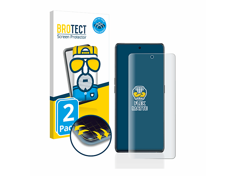 2x BROTECT 3D Full-Cover Curved X6) matt Oppo Flex Schutzfolie(für Find