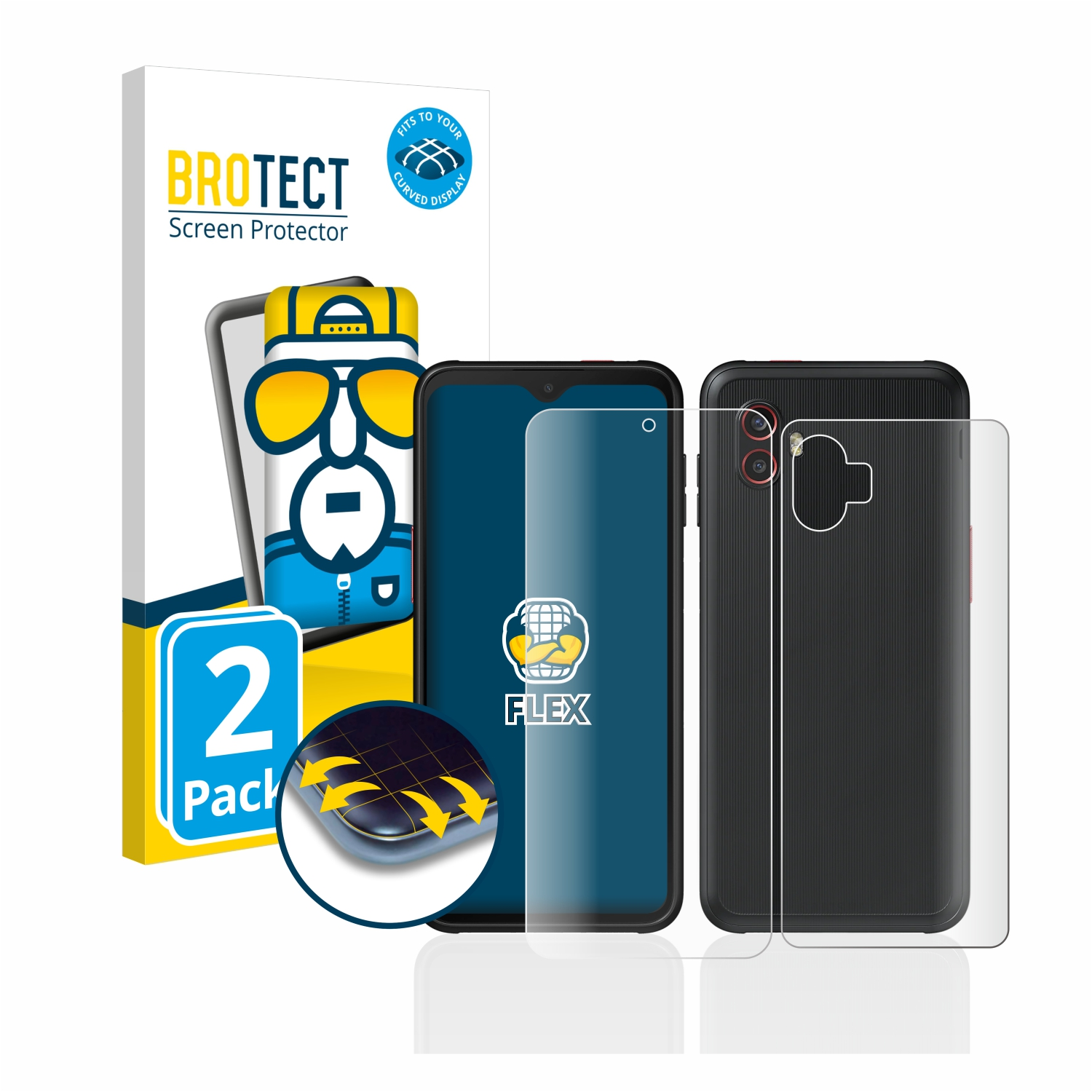 Schutzfolie(für Galaxy Enterprise Curved Samsung Full-Cover 2x Flex Xcover 3D BROTECT Edition) 6 Pro