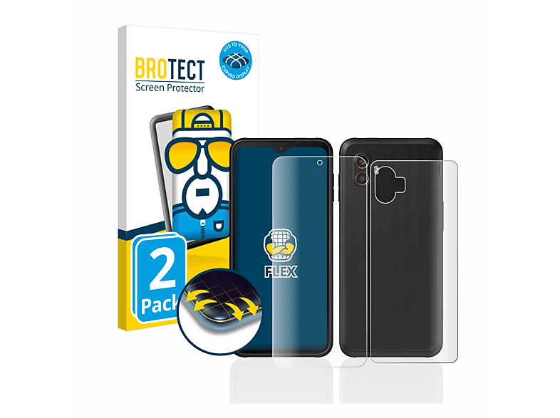 BROTECT 2x Flex Full-Cover 3D Curved Schutzfolie(für Samsung Galaxy Xcover 6 Pro Enterprise Edition)