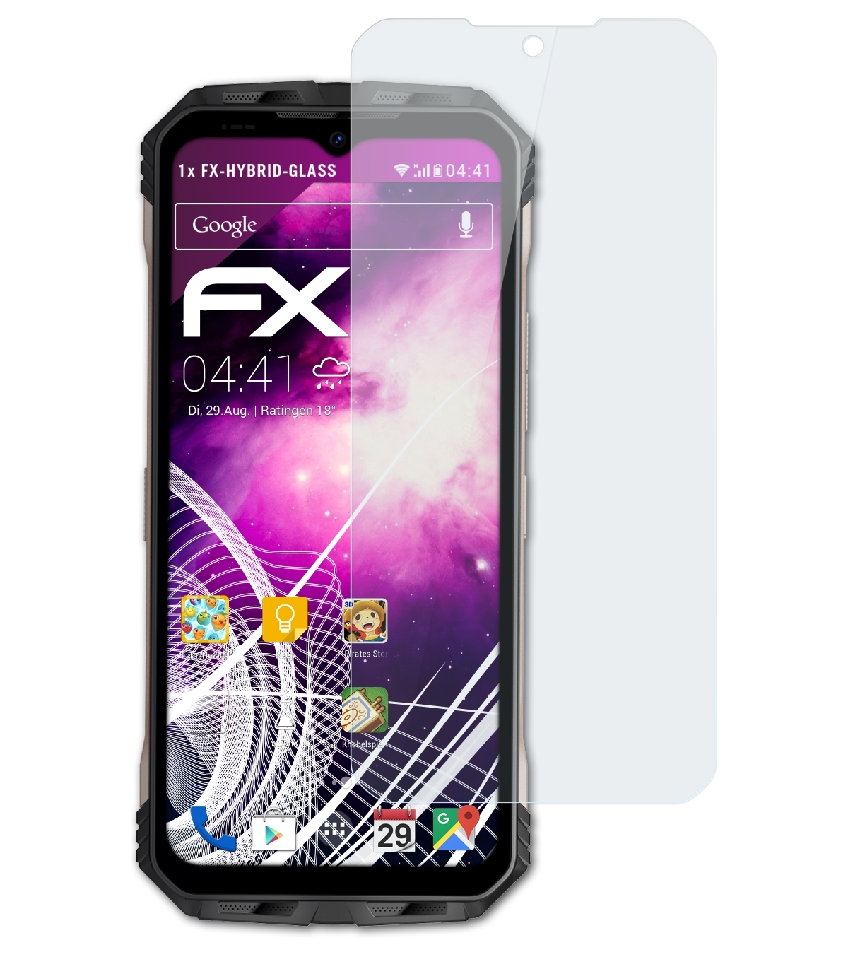 FX-Hybrid-Glass Max) Doogee V Schutzglas(für ATFOLIX