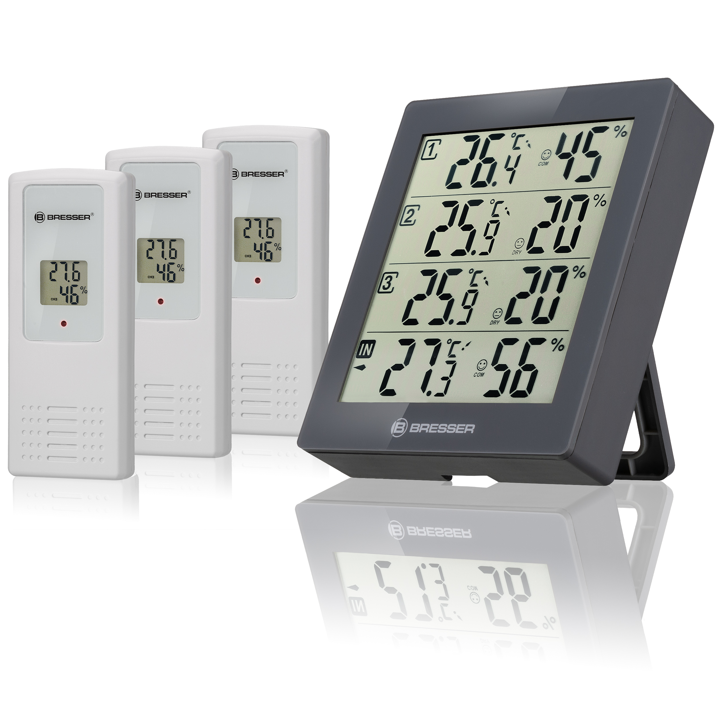 Thermo- - Wetterstation und Hygro ClimaTrend Hygrometer BRESSER Quadro