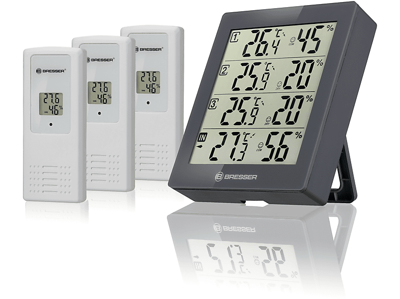 Thermo- - Wetterstation und Hygro ClimaTrend Hygrometer BRESSER Quadro