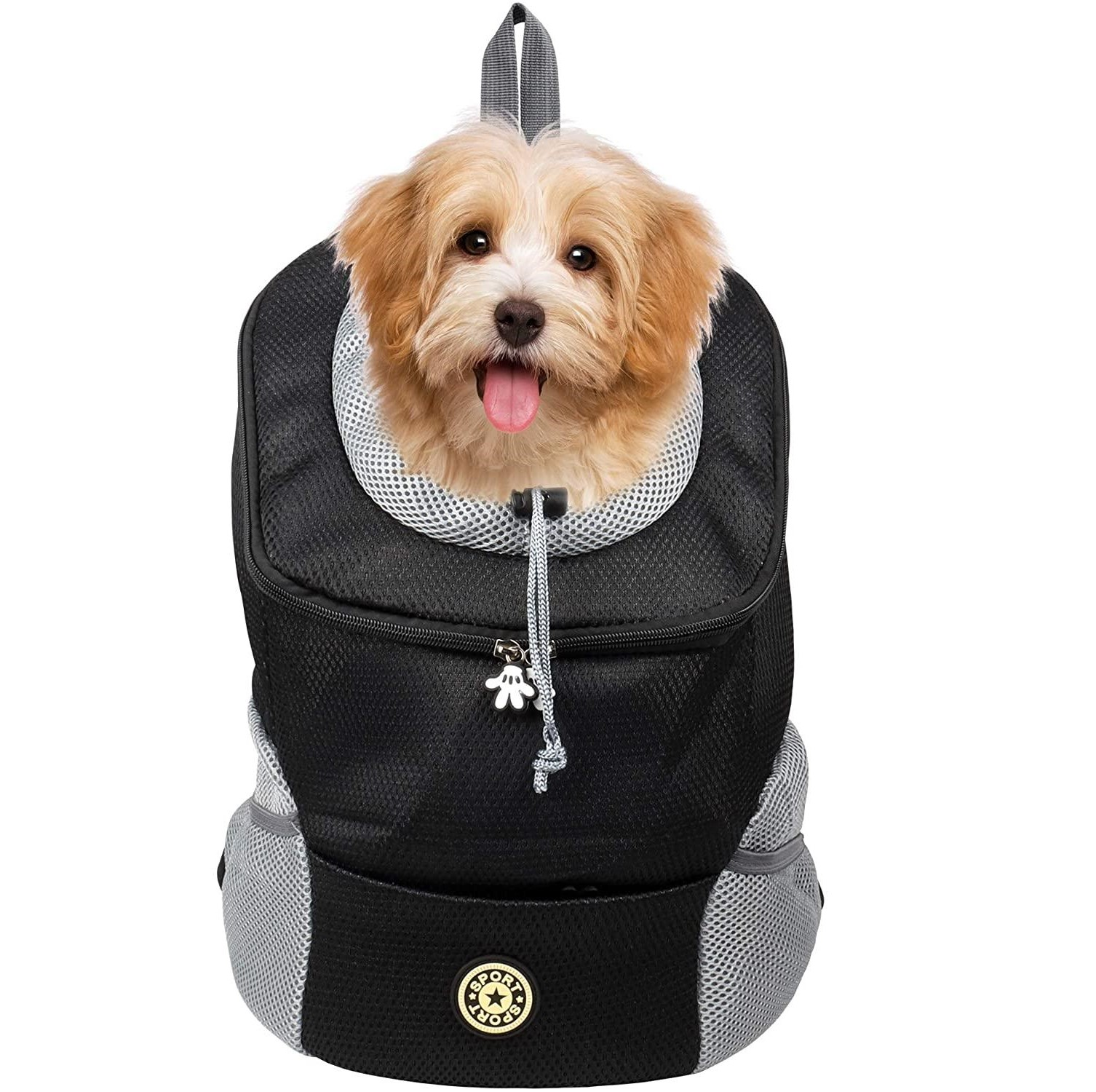 Transporttasche für Rucksack Hunderucksack / INF Schwarz (M) Hund