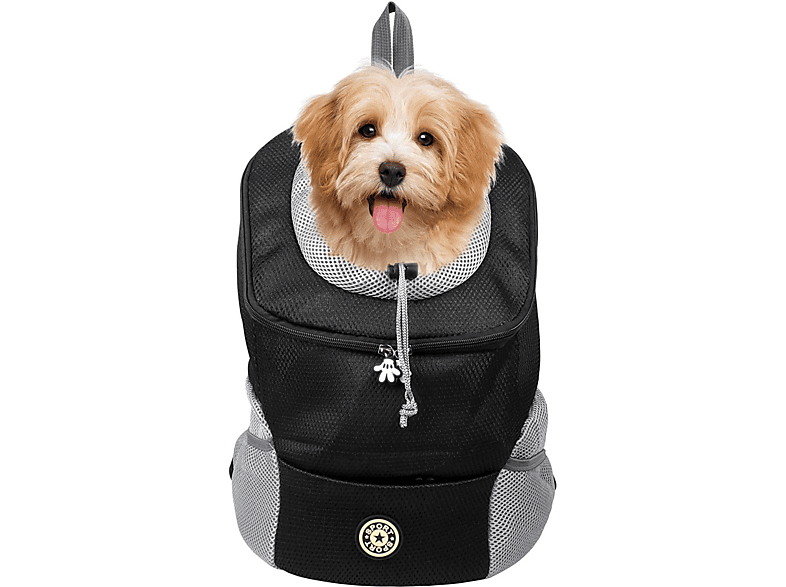 Hund für / Transporttasche Hunderucksack INF (M) Schwarz Rucksack