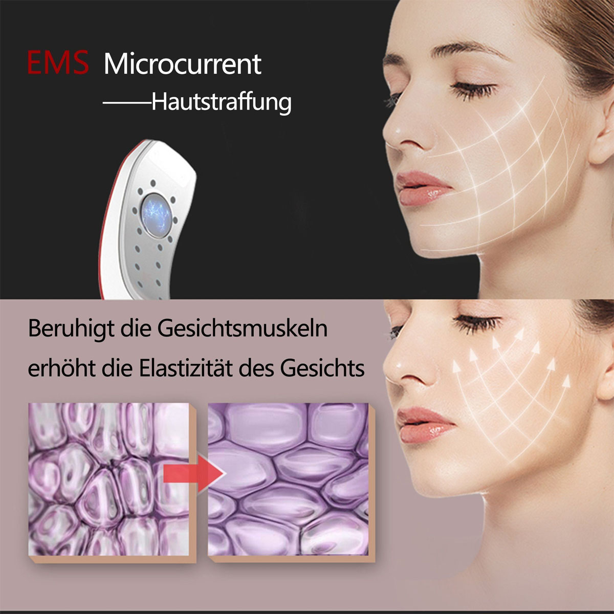 KINSI Face Slimmer, Elektrisches V Massagegerät elektrische Muskelstimmulation Shapin Face