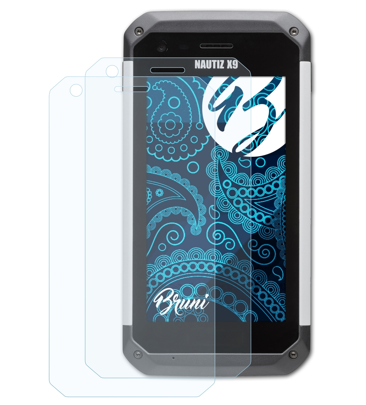 BRUNI 2x Basics-Clear Nautiz Handheld Schutzfolie(für X9)