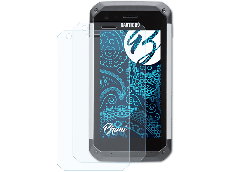 BRUNI 2x Basics-Clear Schutzfolie(für Nautiz Handheld X9)