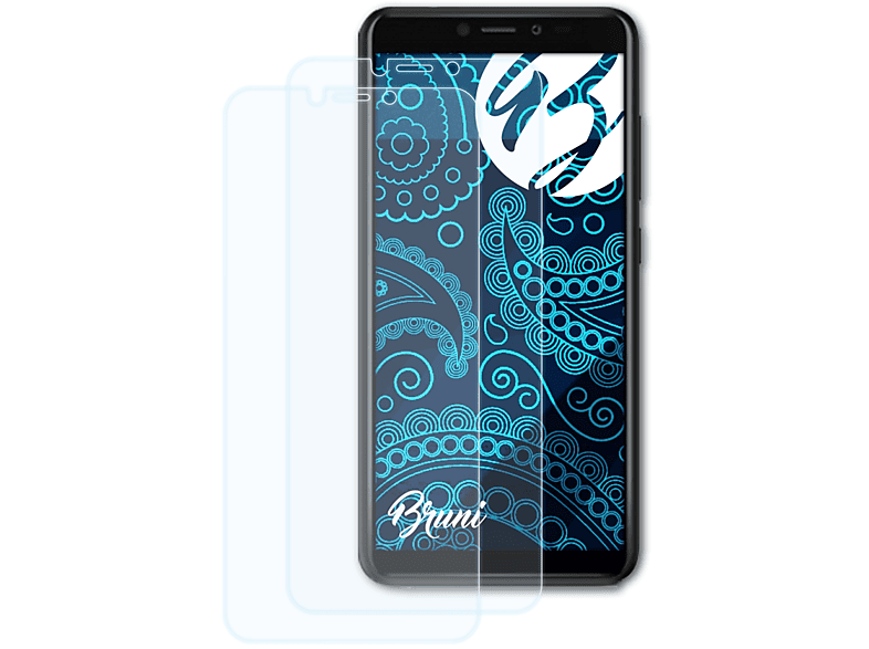 BRUNI 2x Basics-Clear Schutzfolie(für Wiko Sunny 5 Lite)