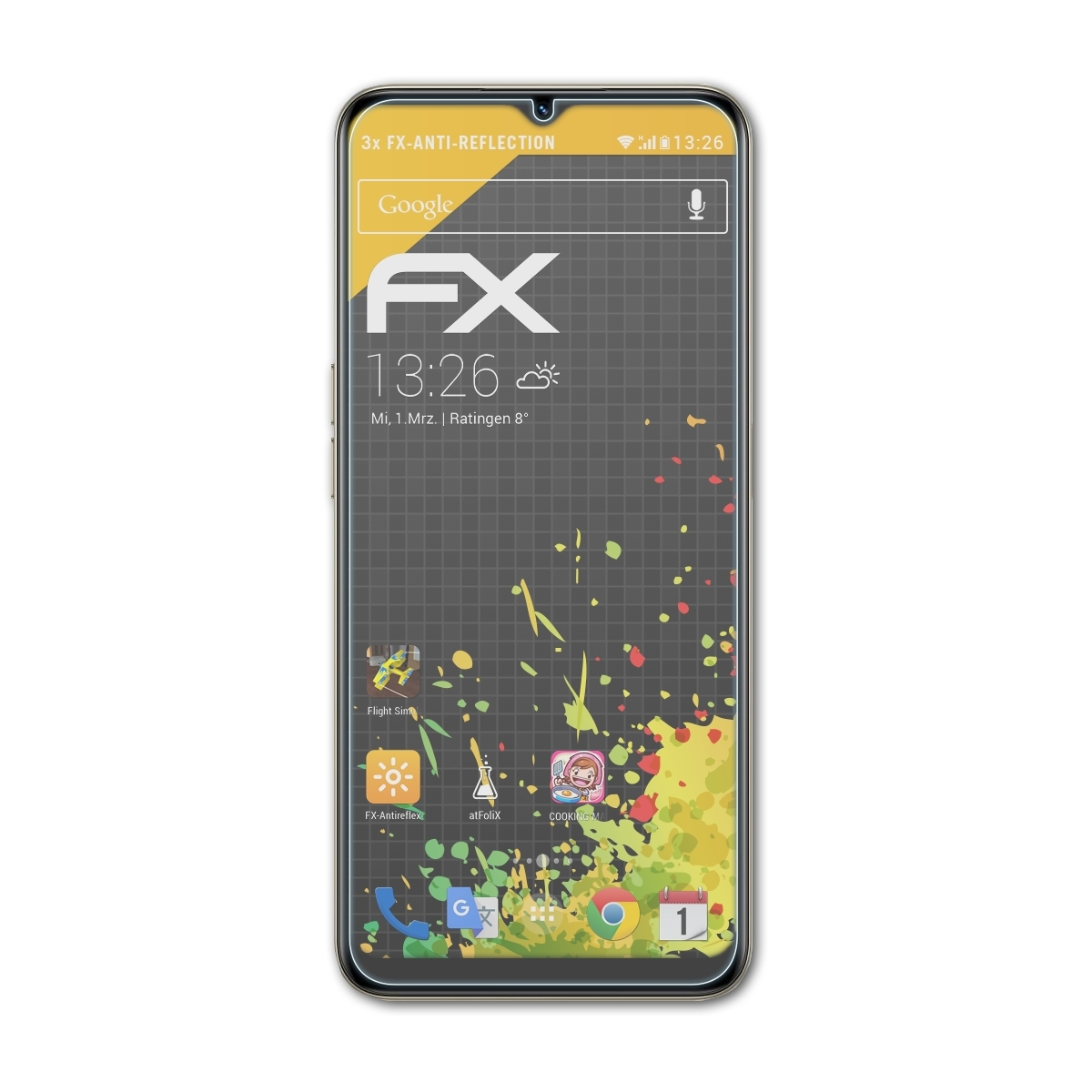ATFOLIX Displayschutz(für Realme FX-Antireflex V30t) 3x
