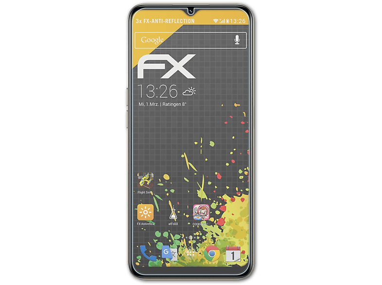 ATFOLIX 3x FX-Antireflex V30t) Displayschutz(für Realme