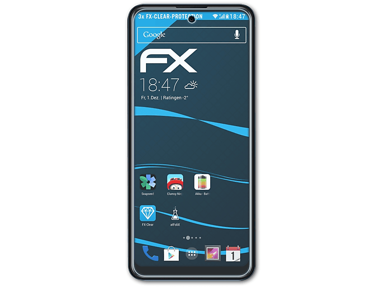 ATFOLIX 3x FX-Clear Displayschutz(für BLU G71+)