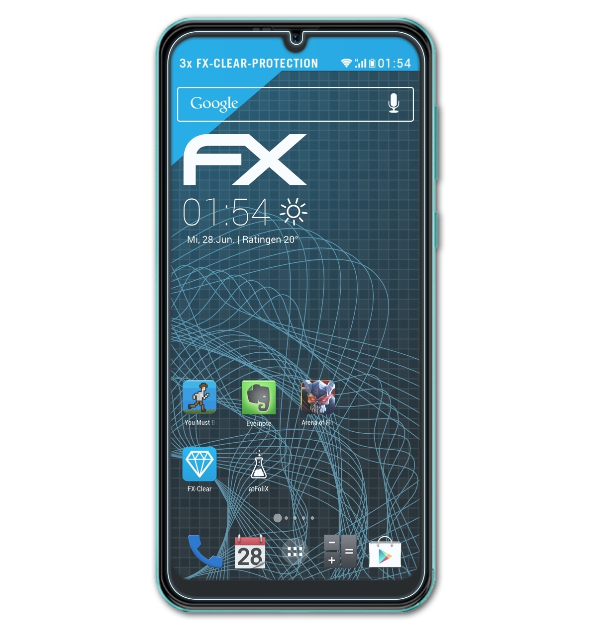 ATFOLIX 3x FX-Clear 6T) Displayschutz(für Note Ulefone