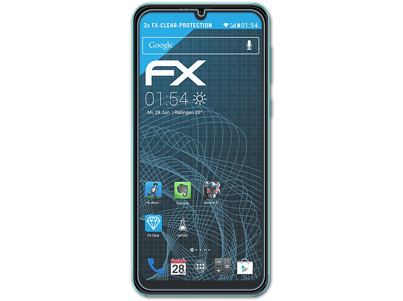 3x FX-Clear Note Displayschutz(für ATFOLIX Ulefone 6T)