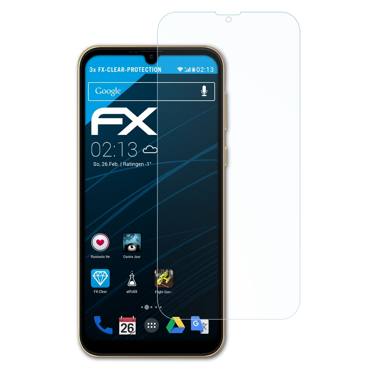 ATFOLIX 3x FX-Clear Displayschutz(für BLU G51)