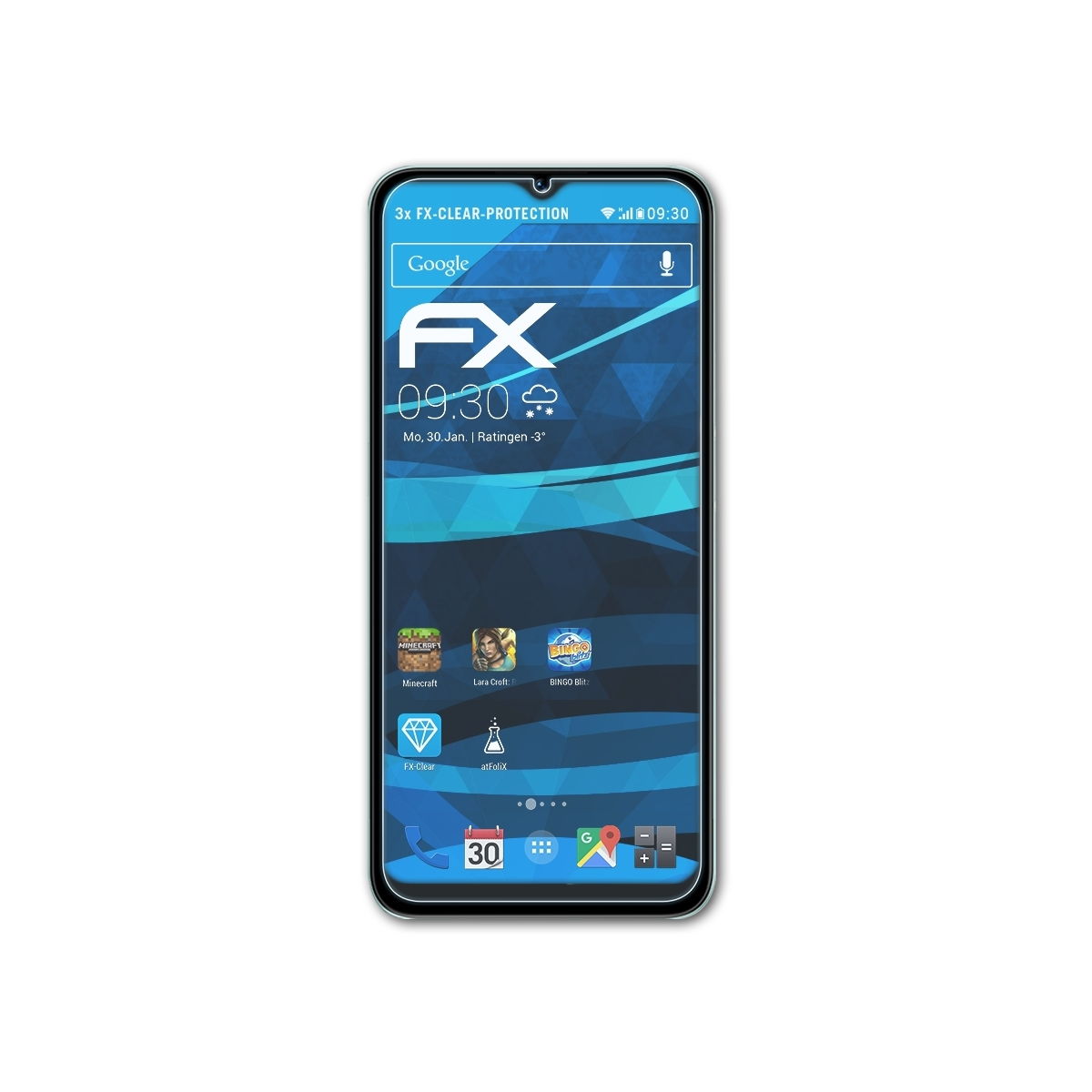 ATFOLIX 3x FX-Clear Displayschutz(für BLU G52L)