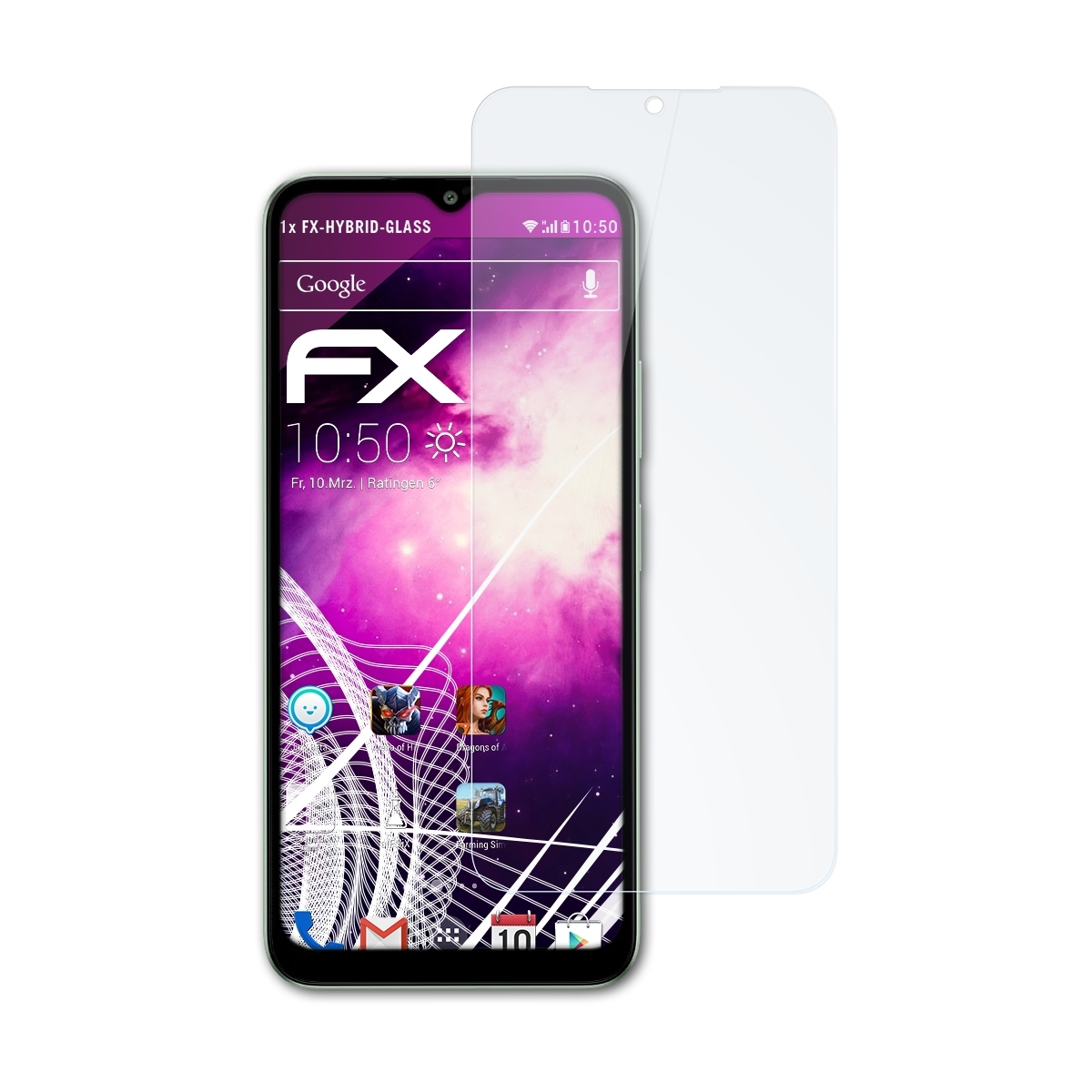 Pro) 2 FX-Hybrid-Glass Lava Schutzglas(für Yuva ATFOLIX