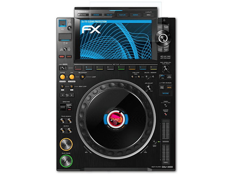 ATFOLIX 3x FX-Clear Displayschutz(für Pioneer CDJ-3000)