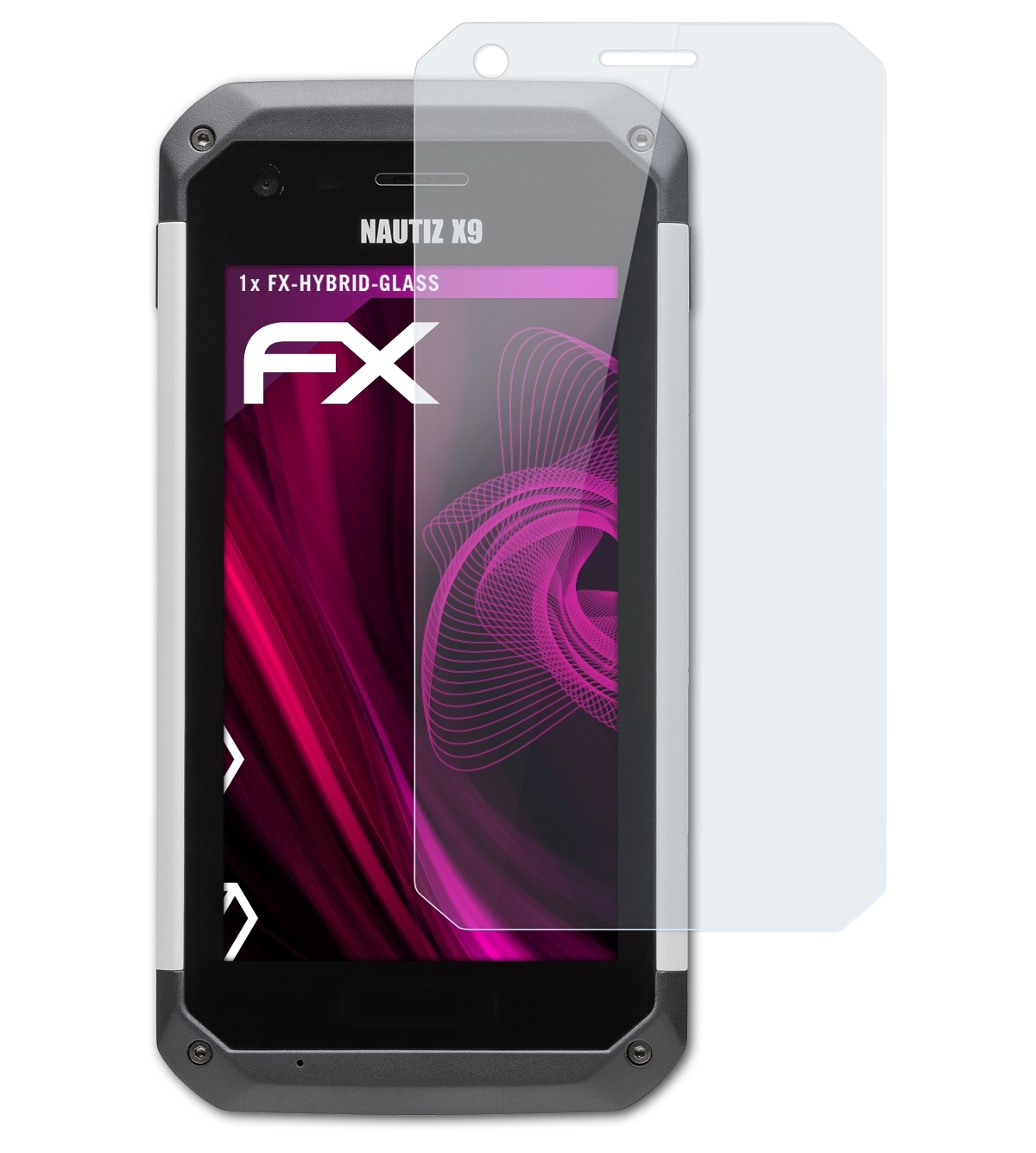 Handheld ATFOLIX X9) FX-Hybrid-Glass Schutzglas(für Nautiz