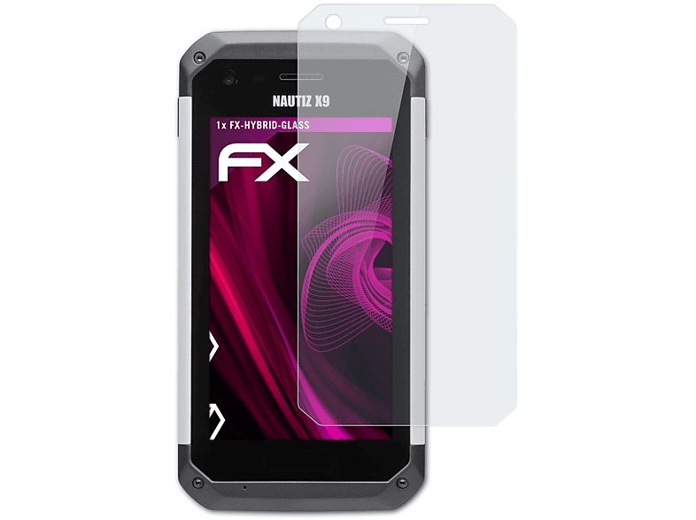 Handheld ATFOLIX X9) FX-Hybrid-Glass Schutzglas(für Nautiz